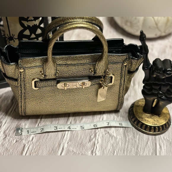 COACH Mini Swagger Gold Metallic Crossbody - Picture 3 of 15